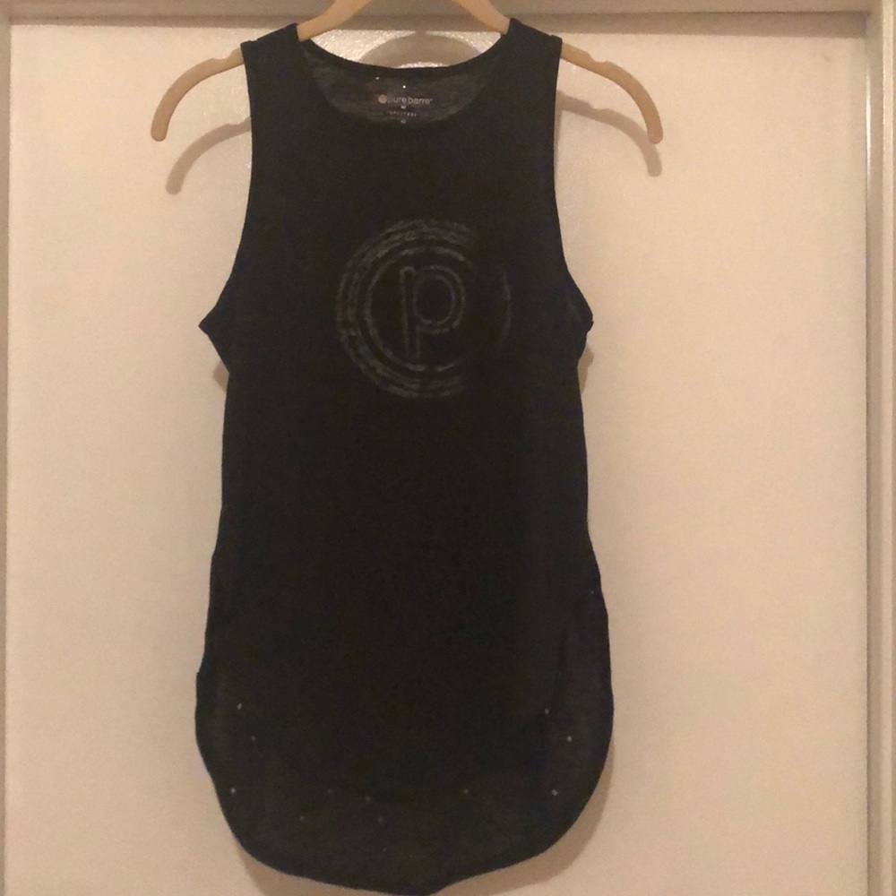 Pure barre black on black tank top